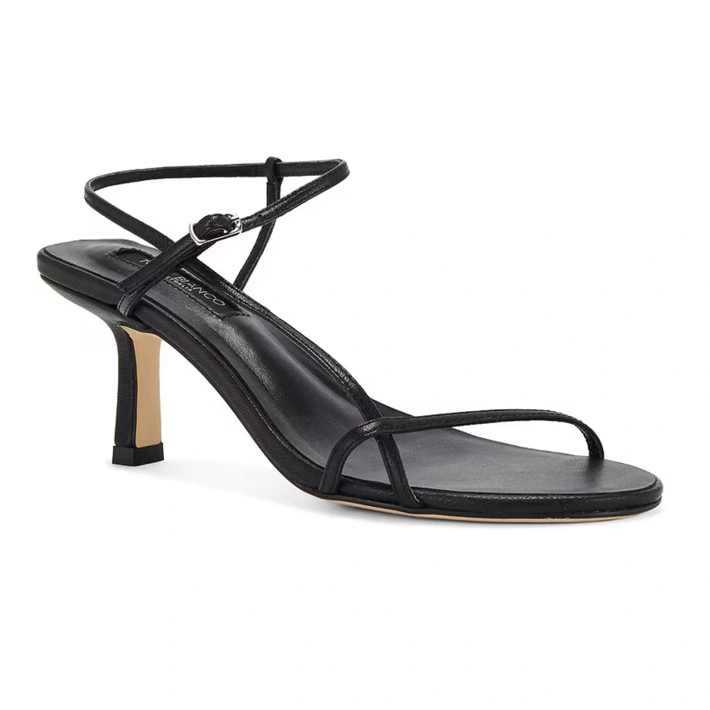 Tony Bianco Black Strappy Kitten Heel Sandals